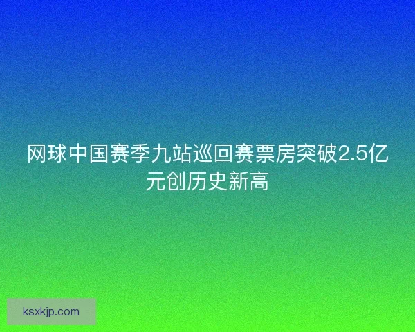 网球中国赛季九站巡回赛票房突破2.5亿元创历史新高